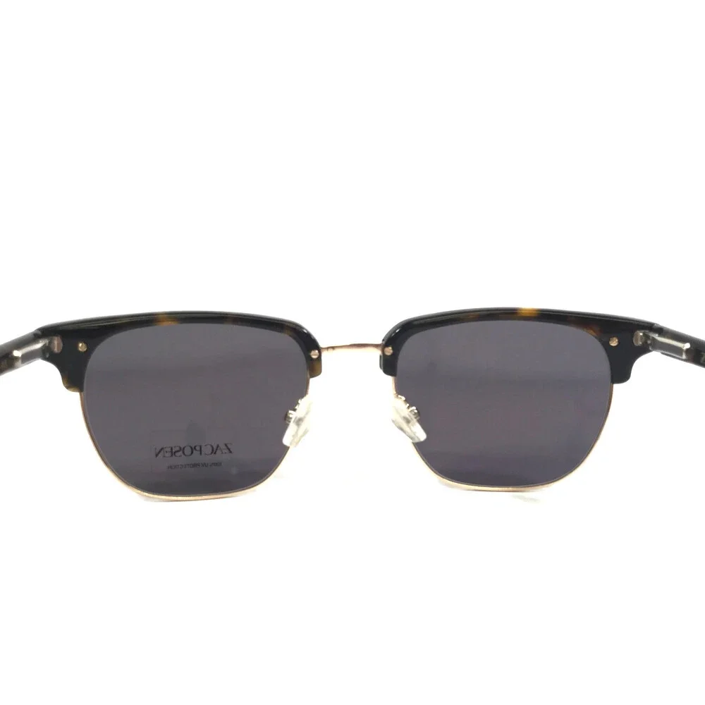 Zac Posen Sunglasses Filip TO Tortoise Gold Square Frames with Dark Gray Lenses
